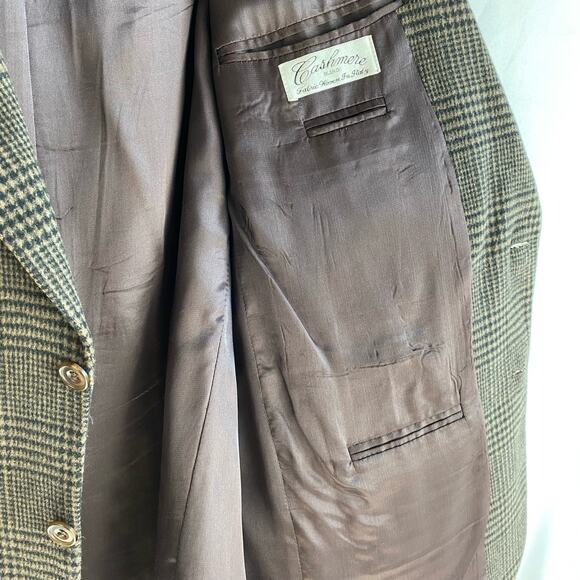 Gianfranco Ruffini Italy Cashmere Blend Sport Coat Blazer Men 46R Brown Plaid - Picture 5 of 9